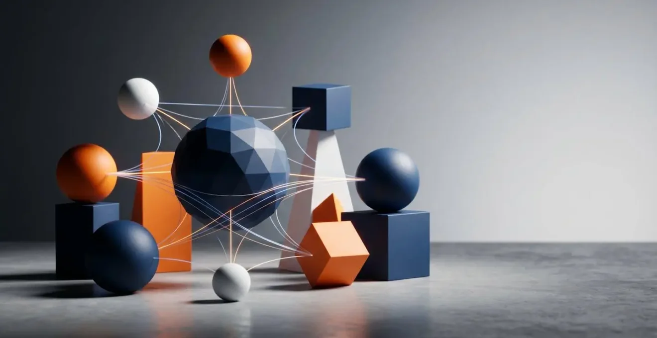 Concept d'orchestration des canaux marketing digital illustré par une composition visuelle symbolisant la synergie et l'efficacité budgétaire