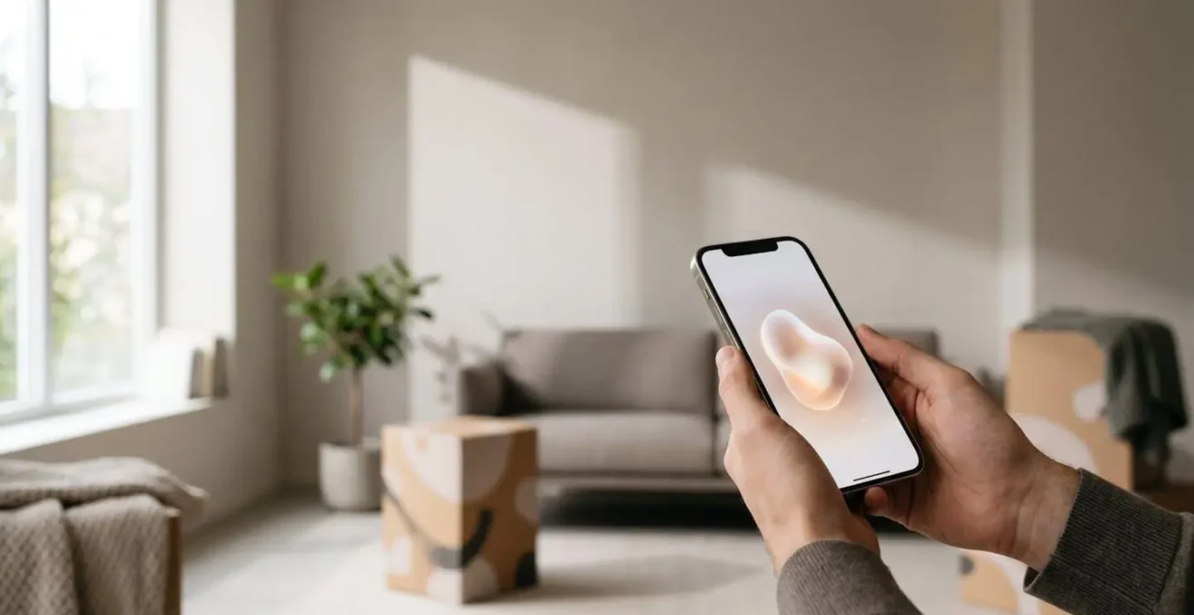 Visualisation de produit en réalité augmentée sur smartphone dans un environnement d'achat moderne